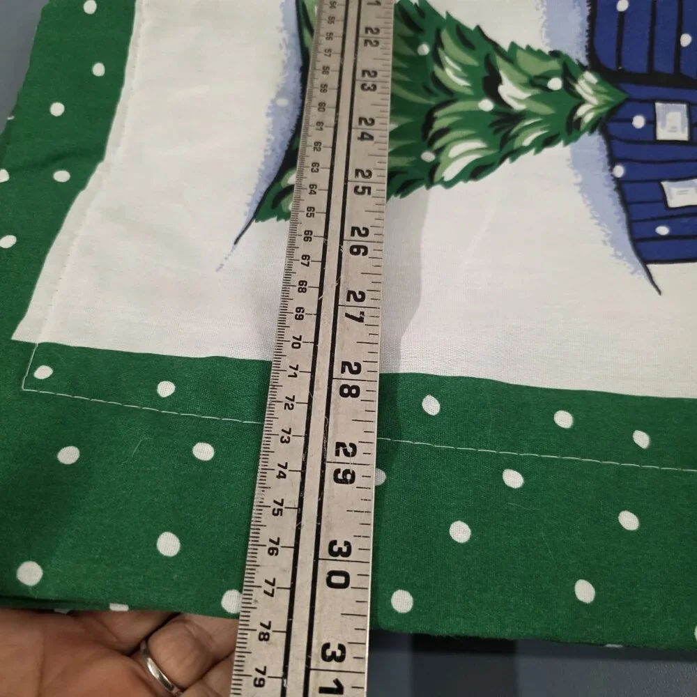 Christmas Holiday Snowman Pillowcases Covers Set Of Two Large Vintage